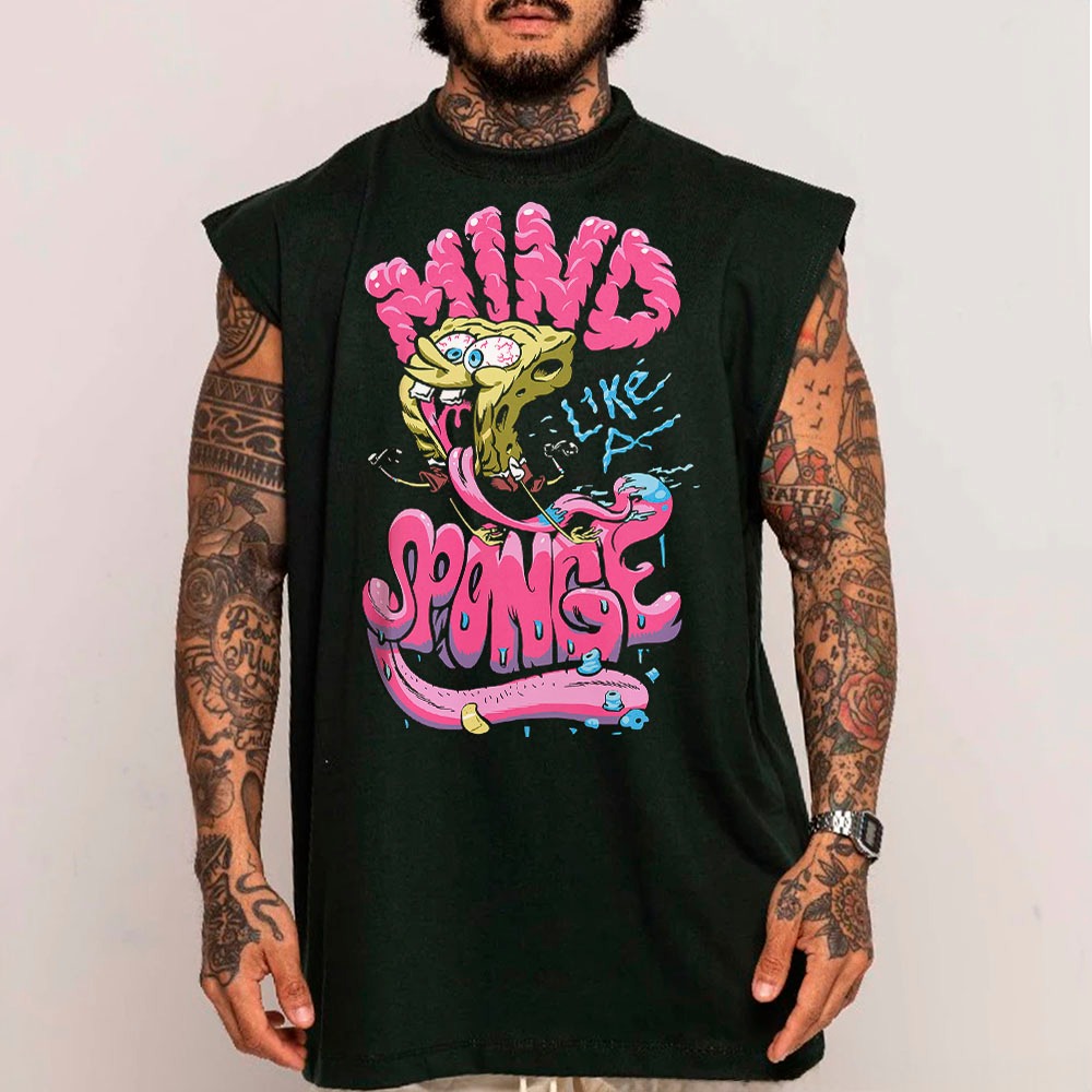 Camiseta Regata Longa Oversized Algodão Unissex Street Mode Bob Mind Sponge Like A Grip