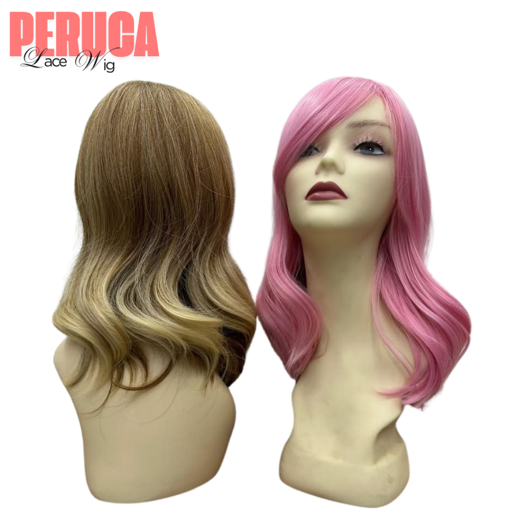 Peruca Orgânica Long Bob Com Franja 50cm