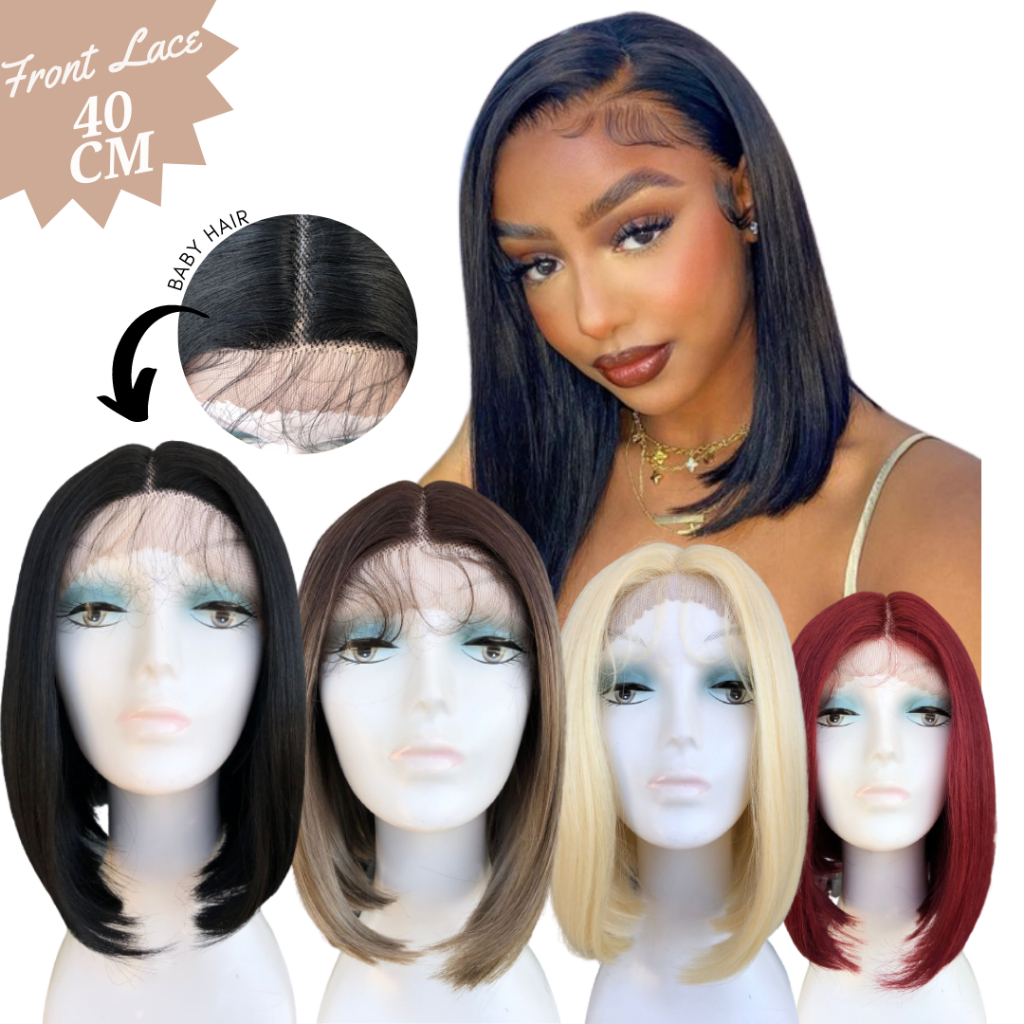Peruca Front Lace Lisa Long Bob 40cm 260gr Repartição Fixa