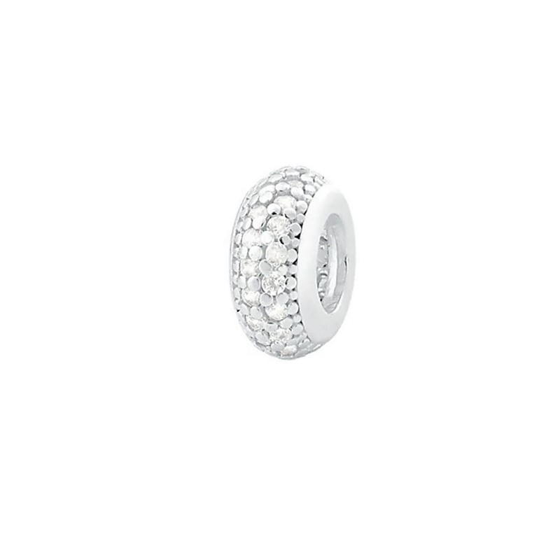 Berloque Prata 925 Separador Zircônia Branca Com Garantia Compatível com todas Pulseiras Berloque