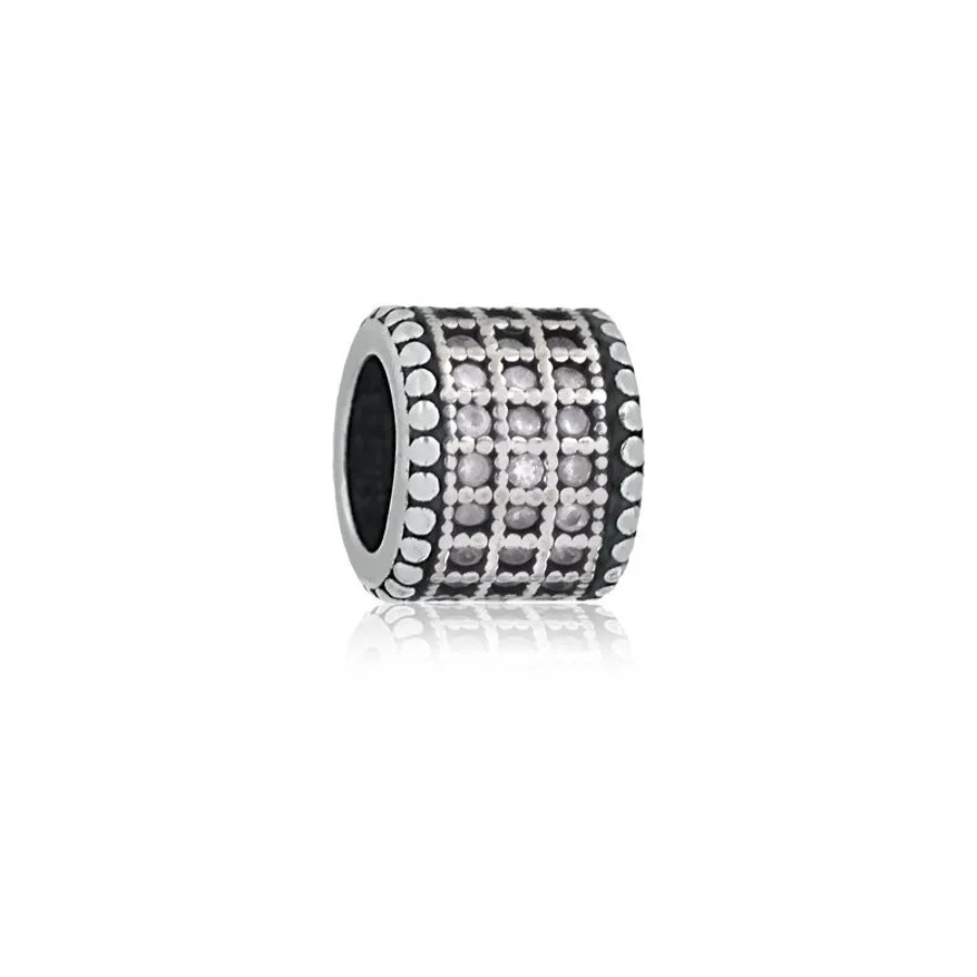 Separador de Berloques com Zircônias Brancas em Prata 925 – Elegante e Compatível com Pulseiras