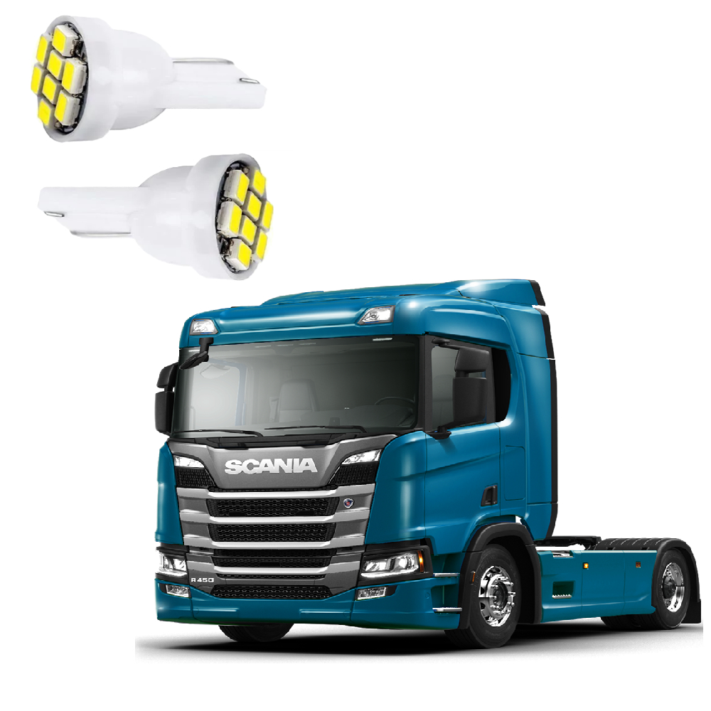 Par Lâmpadas Pingo T10 Led 24V 6000k Farolete Caminhão Ônibus Vans