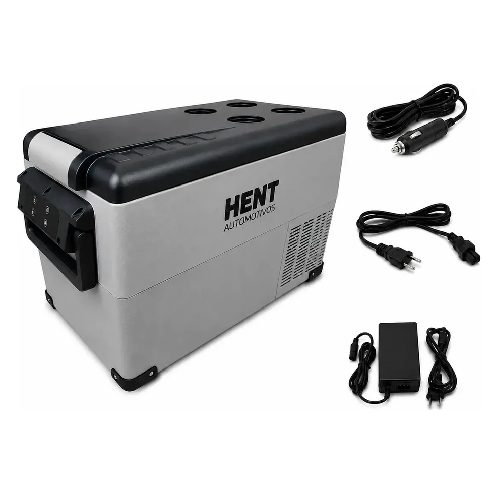 Geladeira Portátil HENT 32l 12v/24v 110v/220v Caminhão Carro Vans Casas Camping