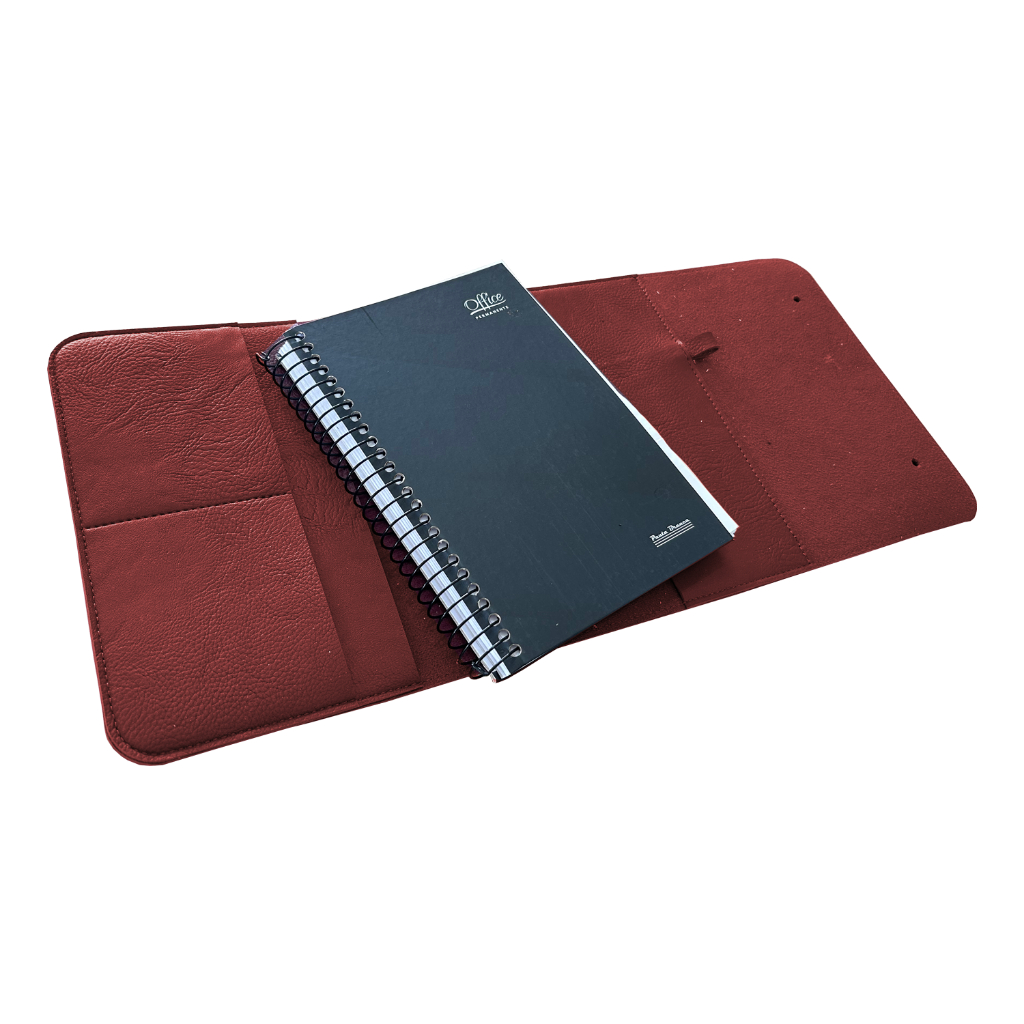 Capa para Caderno e Agenda em Couro Ecológico Vermelho