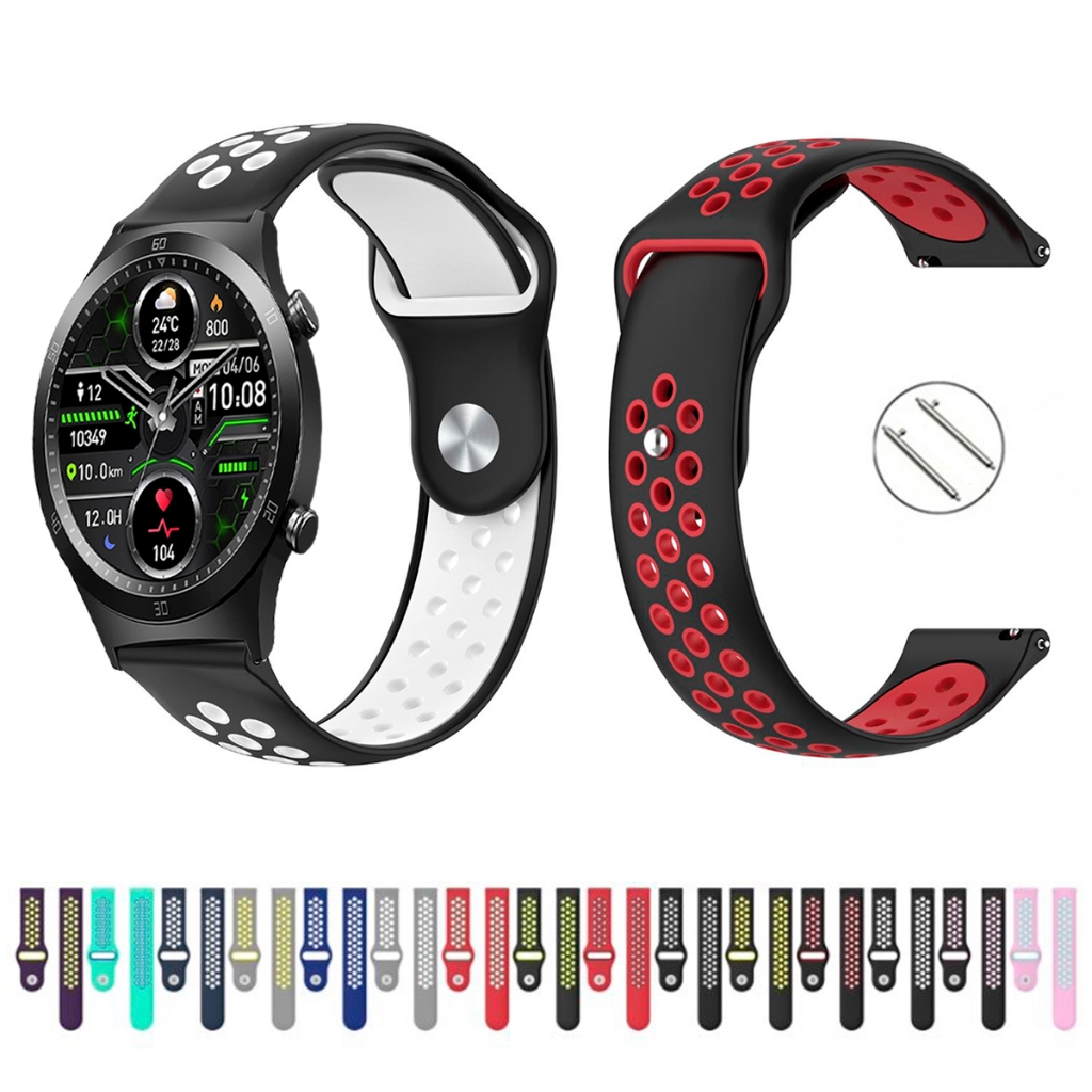 Pulseira 22mm de silicone esportiva para Smartwatch Tranya S2 de Engate Rapido