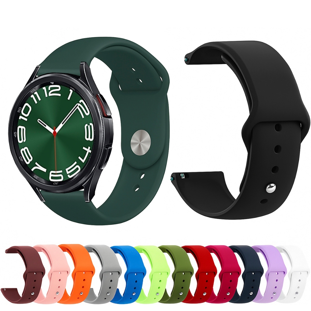 Pulseira 20mm de silicone LISA para Smartwatch galaxy watch 6 classic 47mm e 43mm