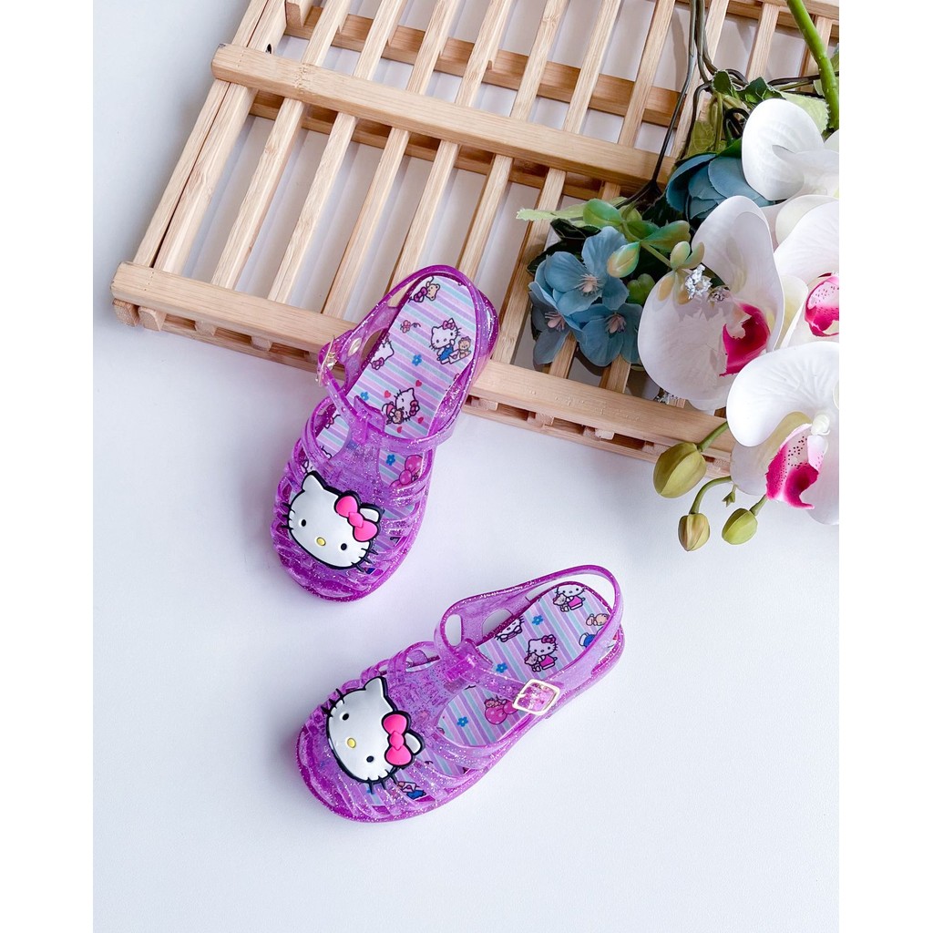SANDALIA INFANTIL MELISSA HELLO KITTY PINK/TRANSPARENTE 17/24