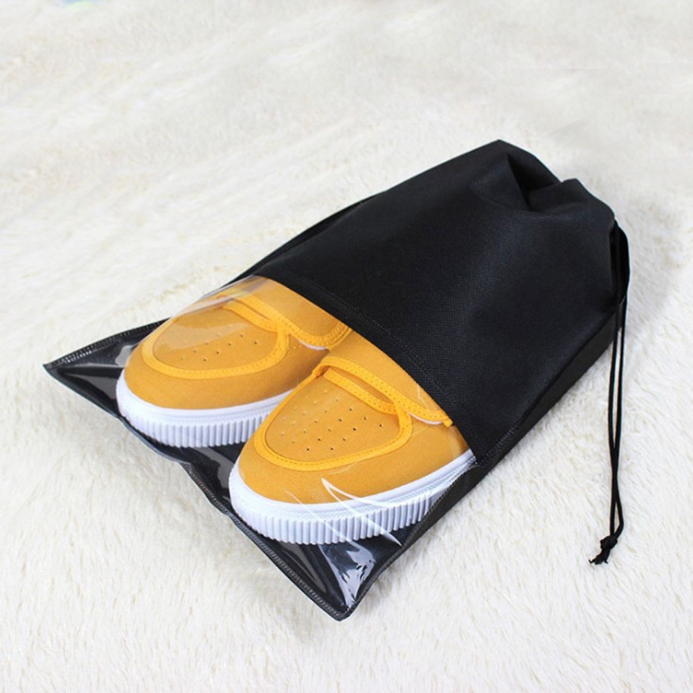 Kit 30 Unidades Saco TNT com Visor Transparente Organizador Armazenamento Calçado