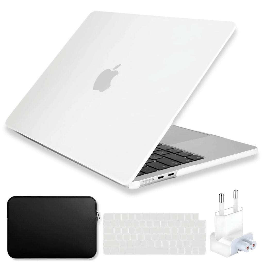 Capa Para MacBook Air 15.3 Com Chip M2 M3 M4 Kit + Bag + Película De Teclado Transparente