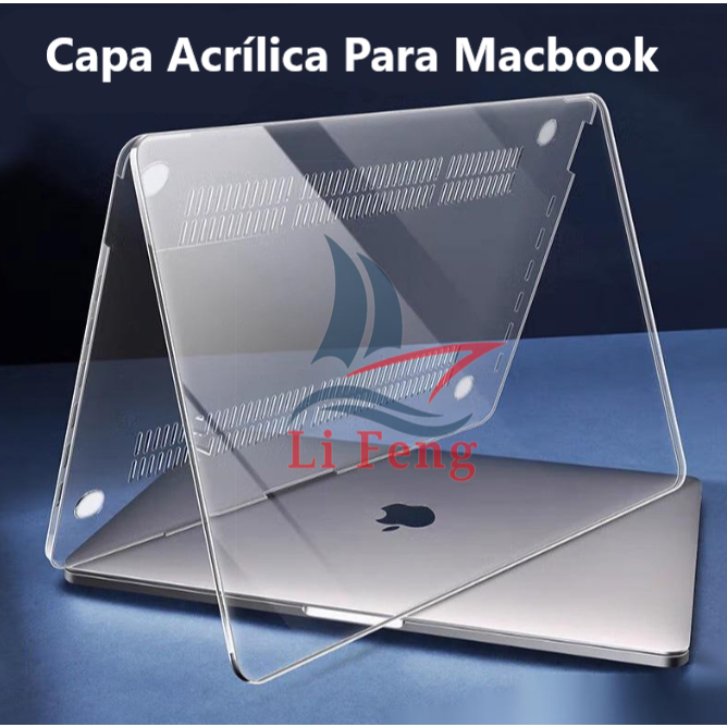 Case Capa Macbook Acrílico + capa teclado e pelicula de gel Air13 m1/Pro 13/Air13.6 m2/Air 15/Pro M3 2992 14.2/Pro 16.2