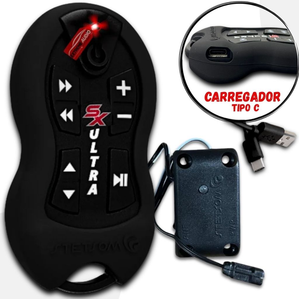 Controle de Longa Distancia Stetsom Alcance Control Sx2 Ultra Com Usb Tipo C Som Automotivo