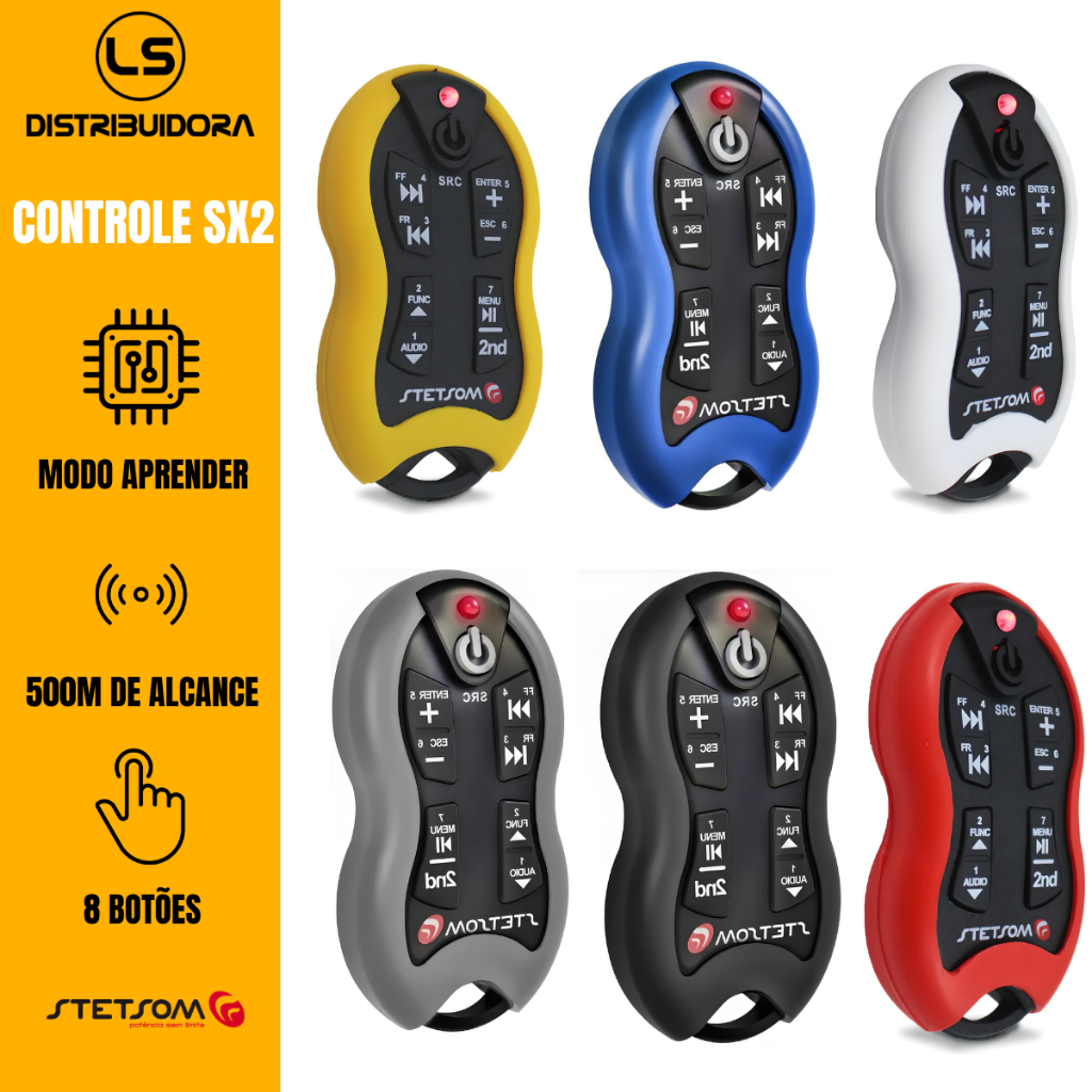 Controle Longa Distancia Stetsom Sx2 500 Metros - 16 funções
