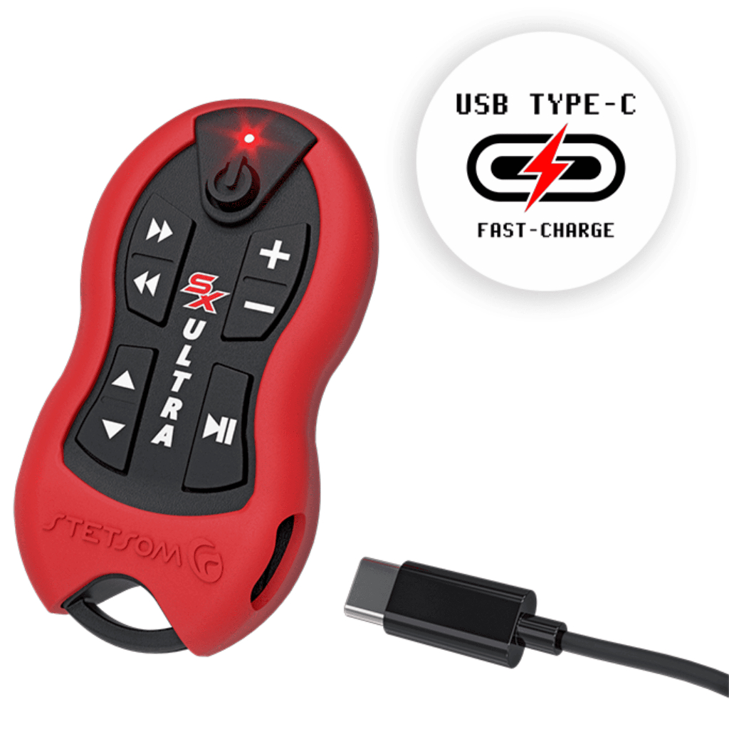 Controle Longa Distância Recarregável Stetsom Alcance Control SX2 Ultra 8 Funções 500 Metro Vermelho