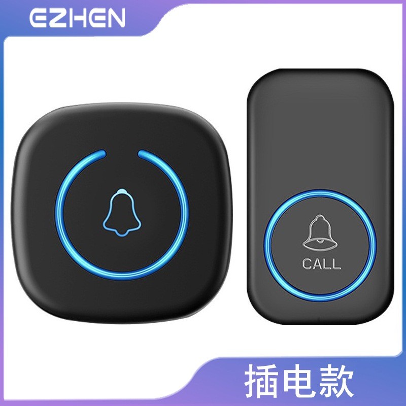 Campainha sem fio silenciosa, raio azul, inteligente, longa distância, Volume alto, Pager para idosos, controle remoto,