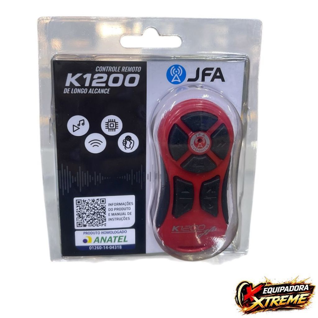 CONTROLE LONGA DISTÂNCIA K1200 JFA VERMELHO – SOM AUTOMOTIVO