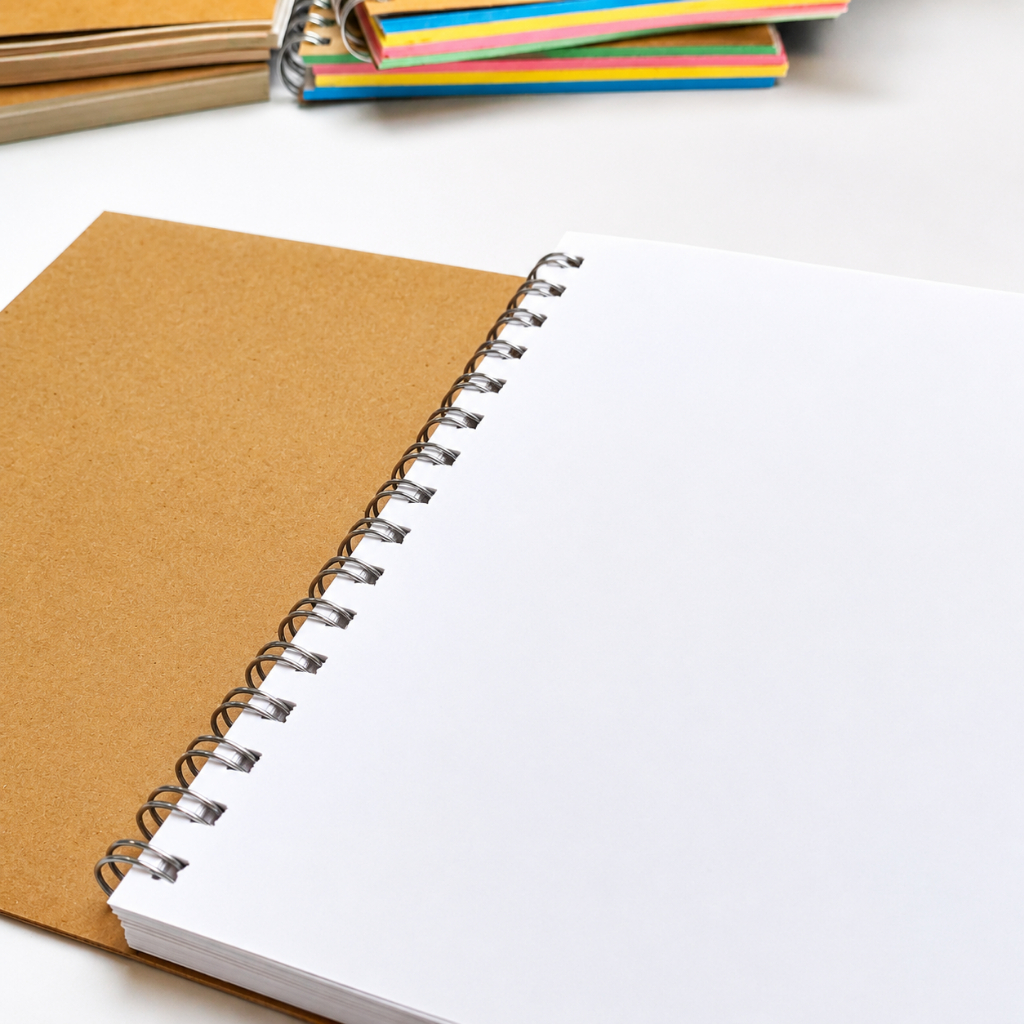 Caderno Ecológico Papel BRANCO Grosso Capa Kraft Scrapbook