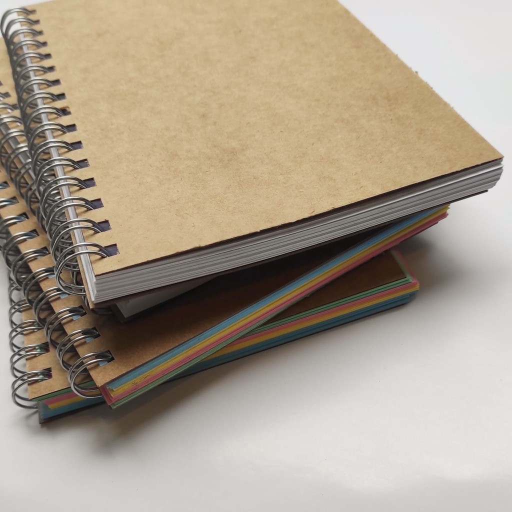Caderno Ecológico Papel BRANCO Capa Kraft Scrapbook
