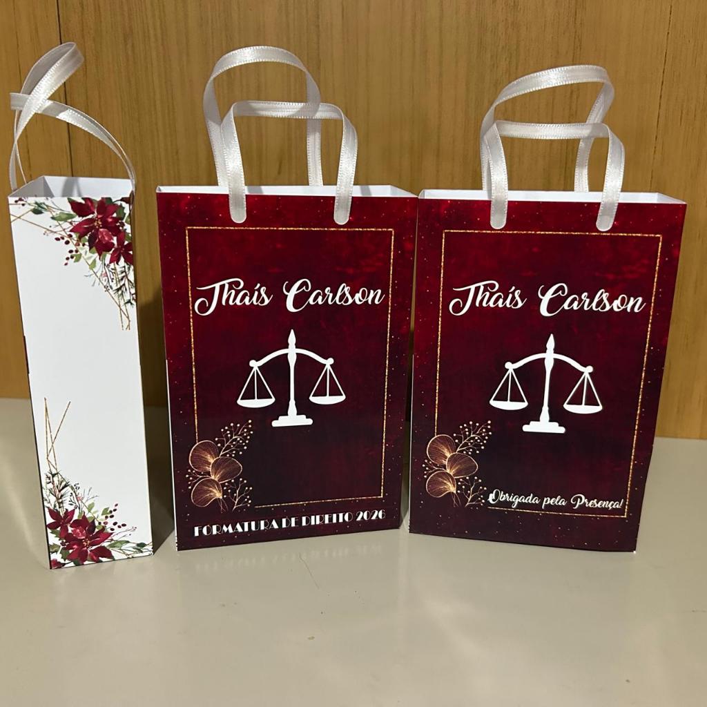 Sacolinha Formatura Direito Personalizada profissão Advocacia Advogado Advogada festa lembrancinha
