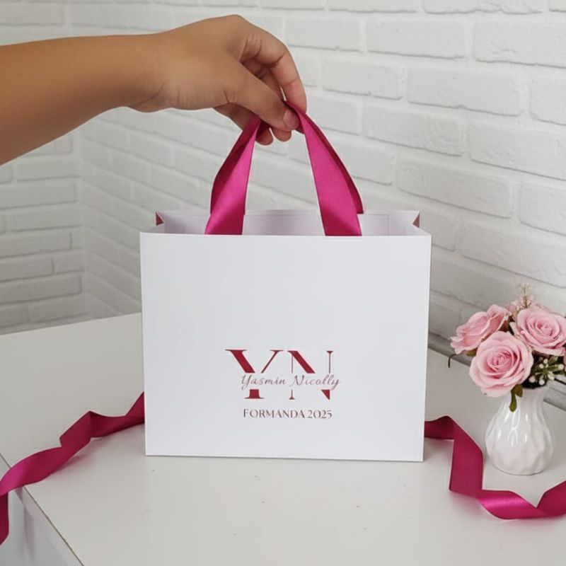 Sacolas Personalizadas 20x15cm para lembrancinhas casamento formatura aniversários