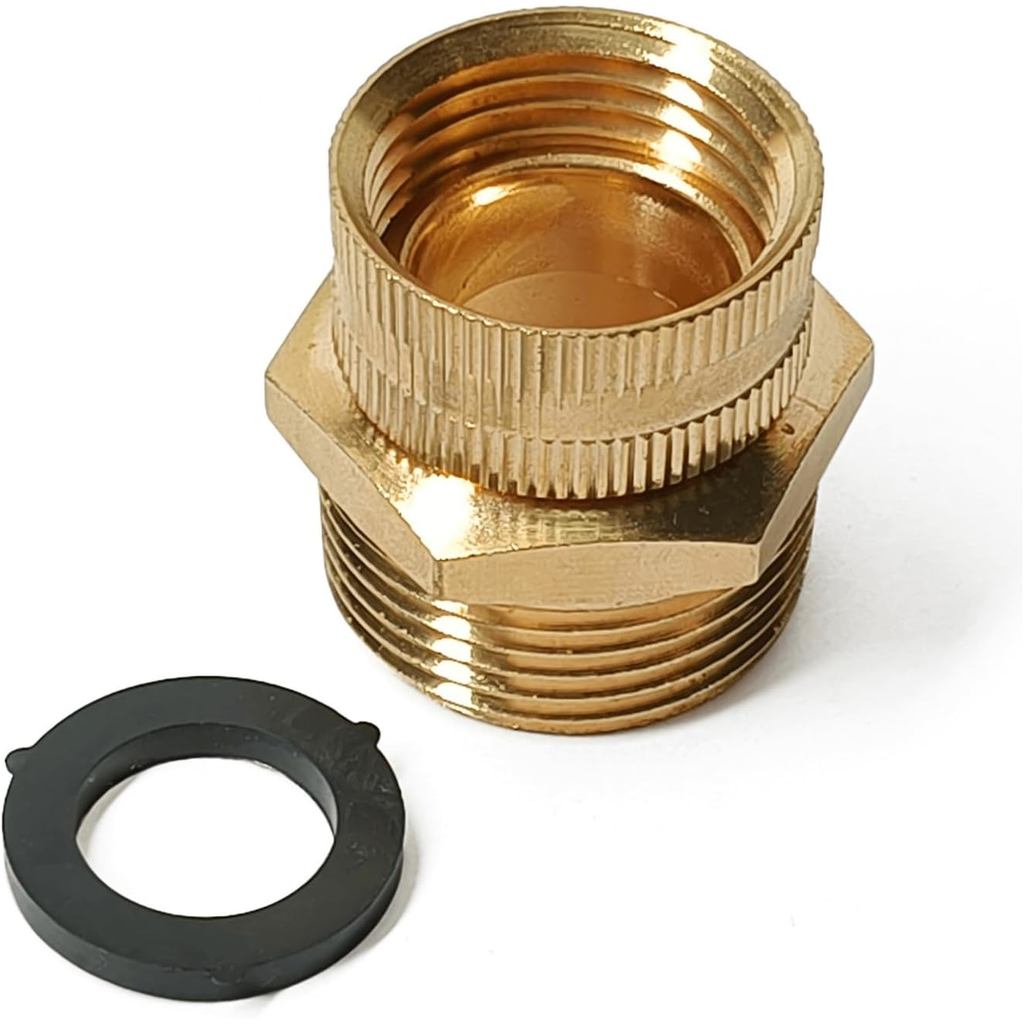 1” NPT Male to Garden Hose Adapter, Solid Brass 3/4