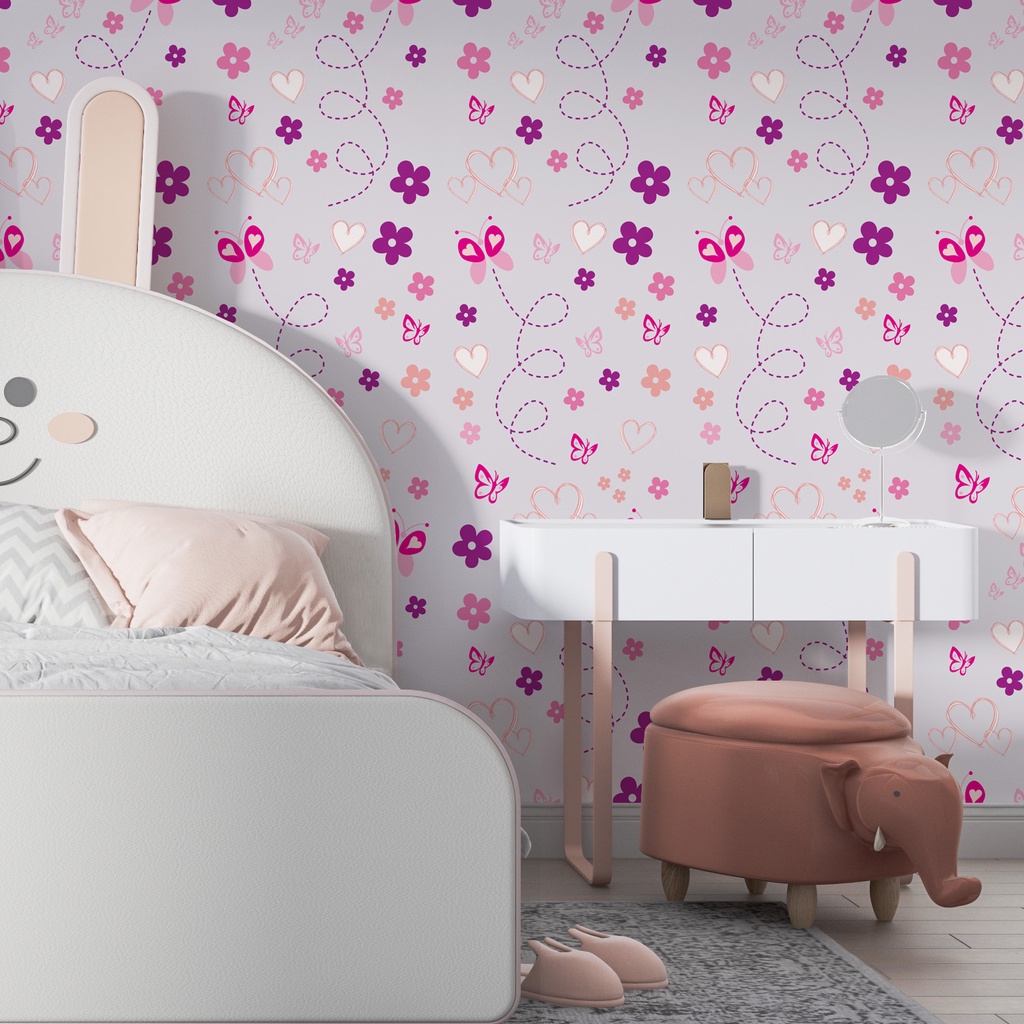 Papel De Parede Menina Quarto Infantil Borboletas Roxo Adesivo Infantil Menina Adesivo Lavável