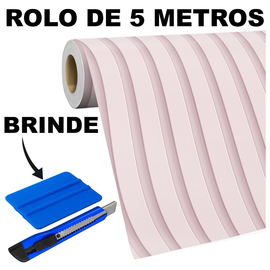 Papel de Parede Adesivo Lilás Suave Listrado Rolo de 5 Metros Menina Quarto Infantil Lavável