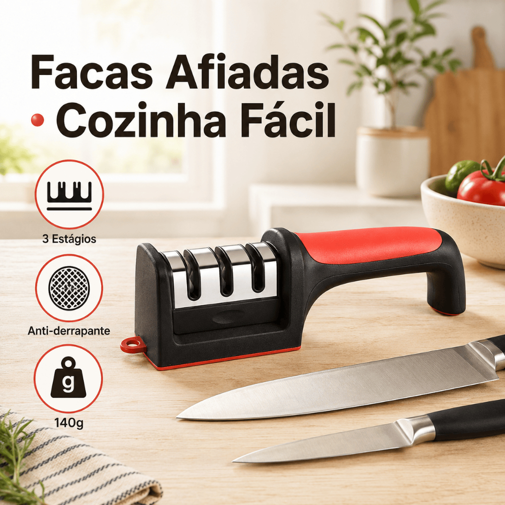 Knife Sharpener 3 Stages Professional Sharpener With Quick Sharpening In Stainless Steel