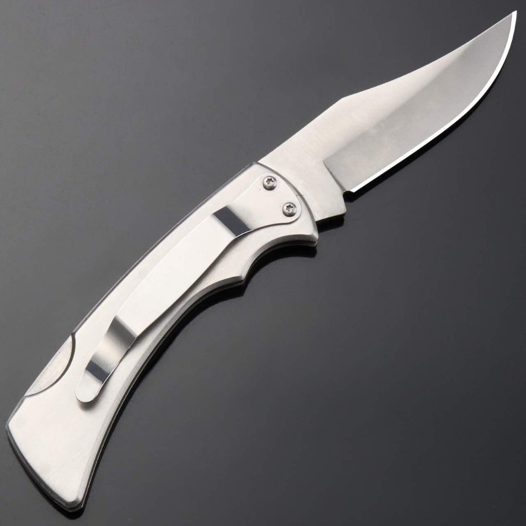 Zebu Style Stainless Steel Knife, Rust-Free, with Safety Lock and Clip, Pocket, Barretos, Top Quality