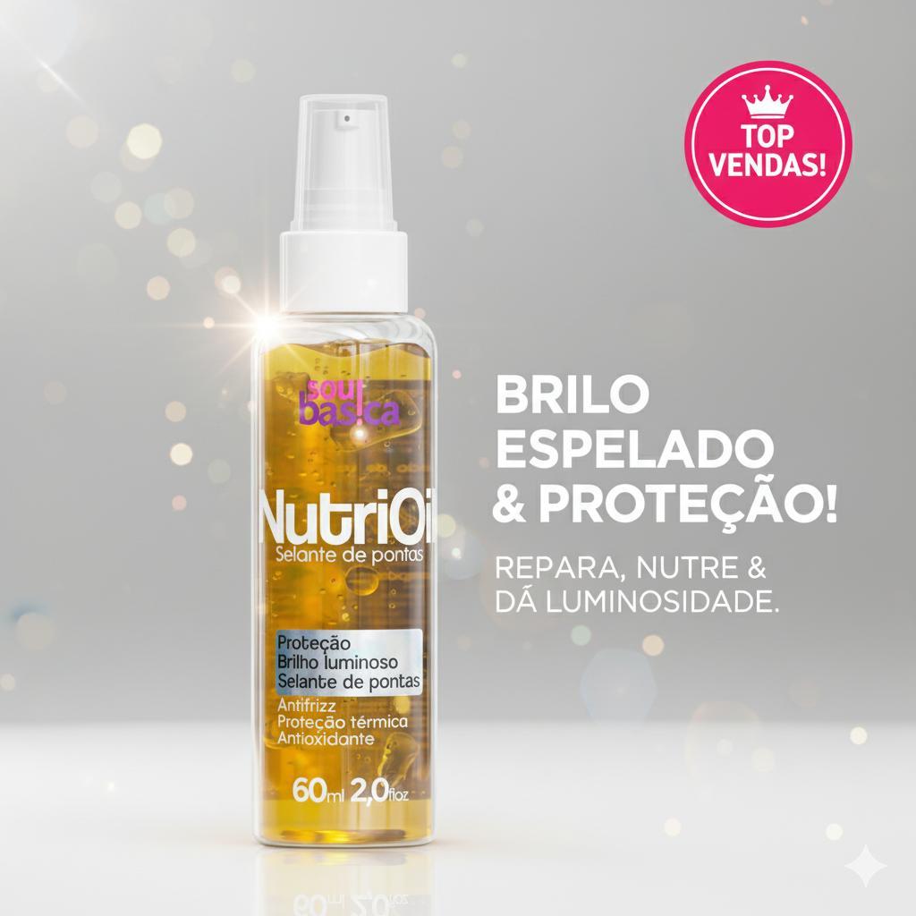 Óleo Finalizador NutriOil | Selante de Pontas, Anti-Frizz, Brilho Radiante e Proteção Térmica