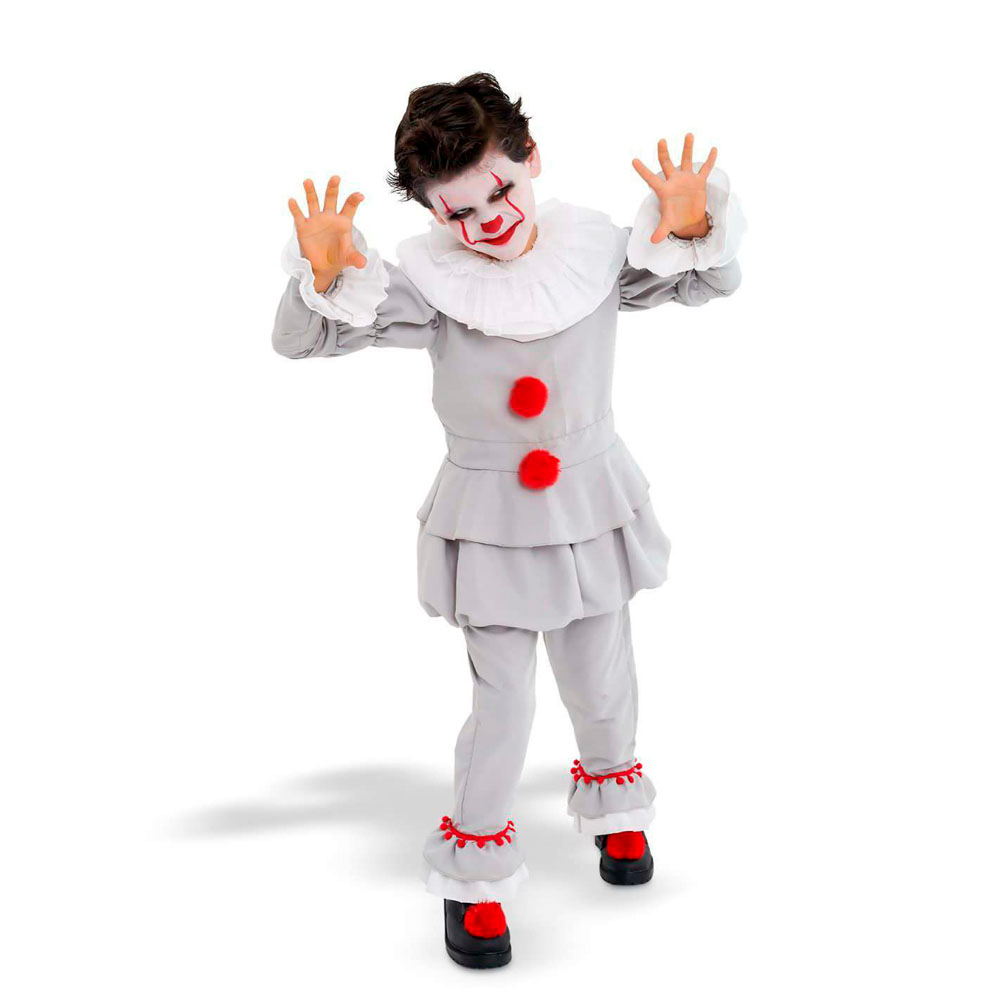 Fantasia Palhaço It Infantil Circo Macabro Assassino Assustador Cosplay Pennywise Festa Halloween Terror Dia das Bruxas
