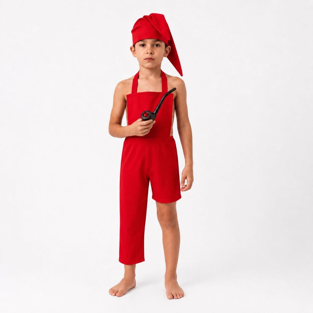 Fantasia Saci Pererê Infantil Completa Lenda do Folclore Sitio Pica Pau Amarelo Cosplay Carnaval Halloween Dia das Bruxa