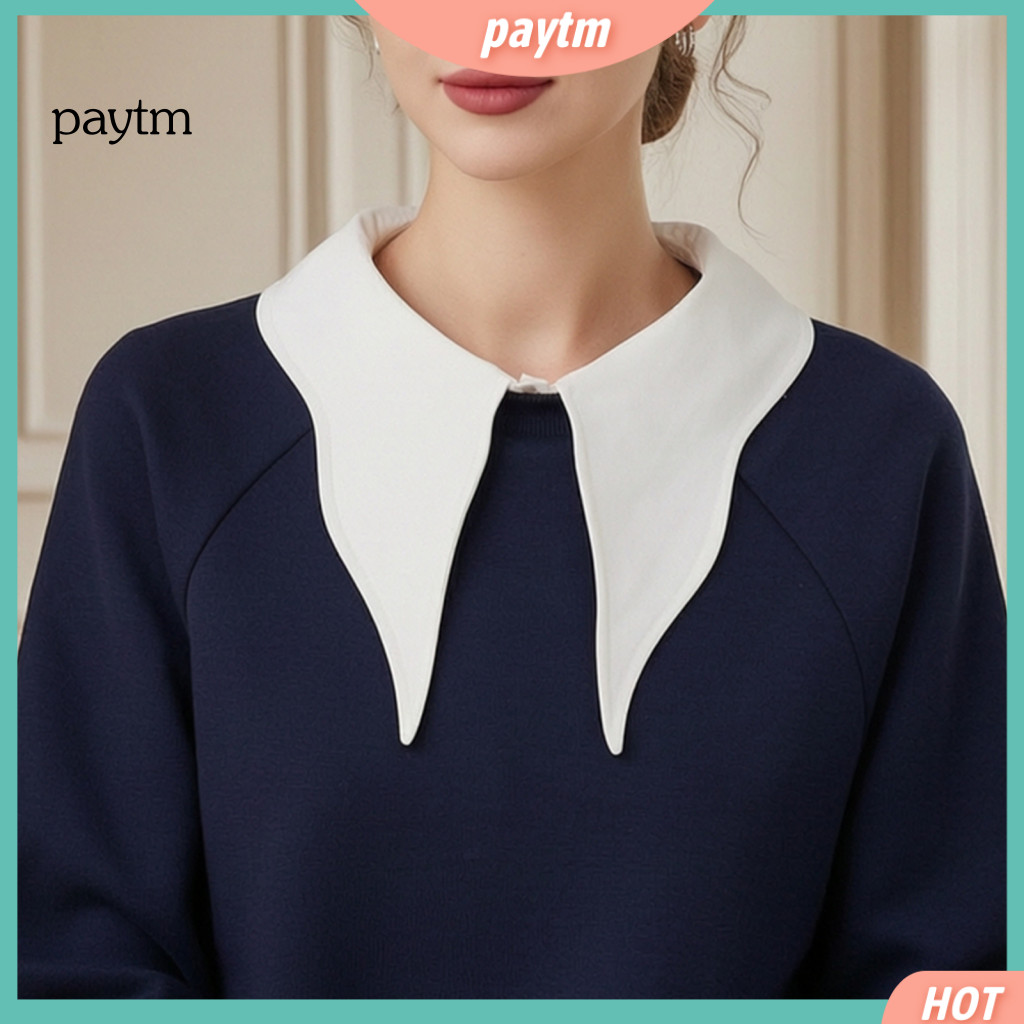 Removable Shirt Collar Detachable for Women Fake for Adjustable Dickey with Button Stylish Layering Accessory for Sweate