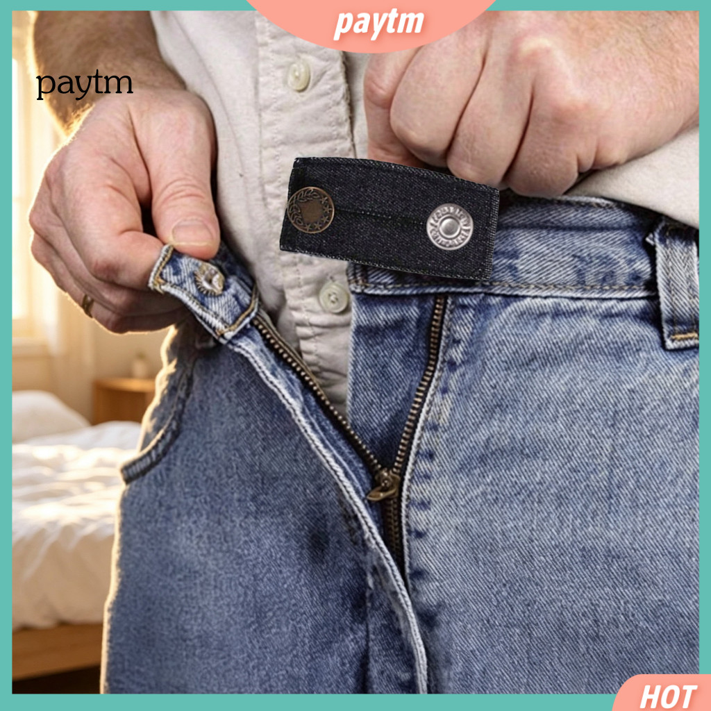 Metal Waistband Expander Pregnancy Waist Extender Adjustable with Button for Pants Jeans Trousers Skirts – Comfortable