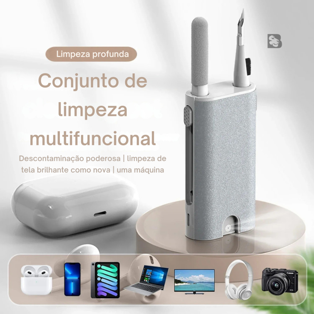 Escova De Limpeza Teclado 8 Em 1 Multifuncional Portátil Para Computador/Fone De Ouvido/Ferramentas