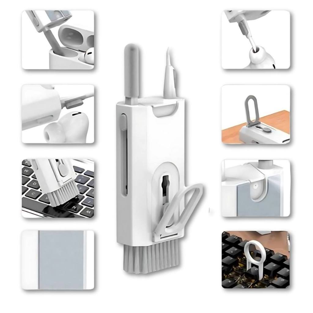 Kit Escova Limpeza Teclado 8 Em 1 Multifuncional Portátil Para Computador Fone De Ouvido Ferramentas