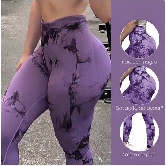 WHL High Waist Seamless Smiley Face Tie-Dye Leggings Mulheres Calças De Yoga De Alta Elasticidade GYM Hip Lift Umidade W