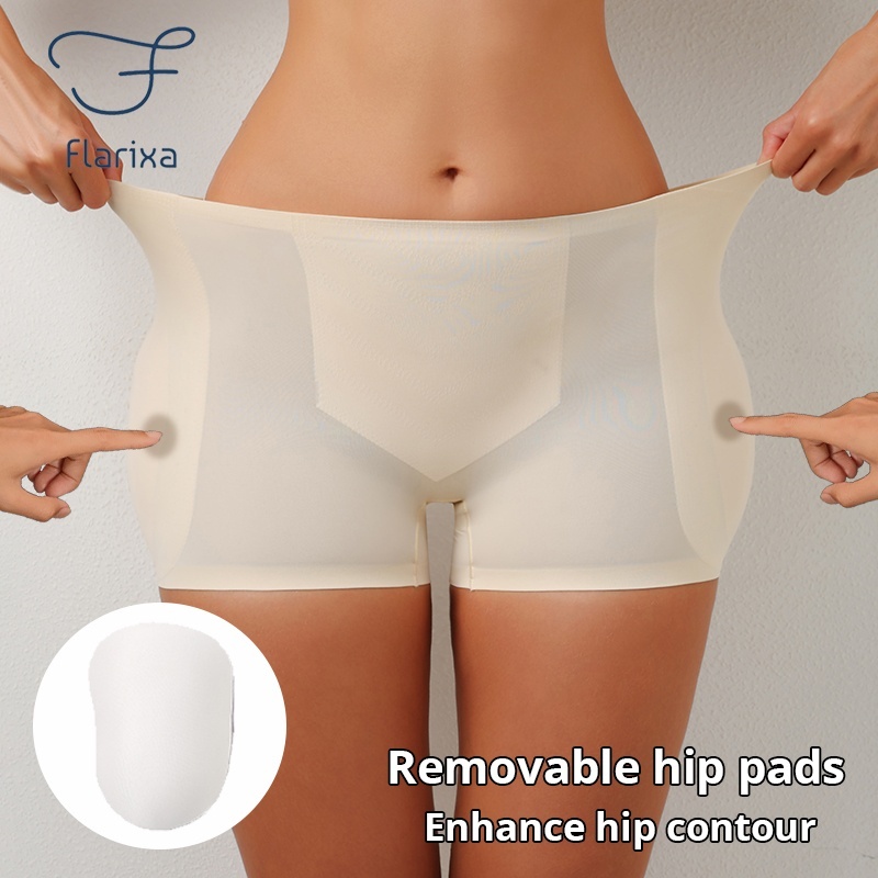 Flarixa High Waist Panties with Black/Beige Seamless Shaping Pads, Butt Lifting and Comfortable.