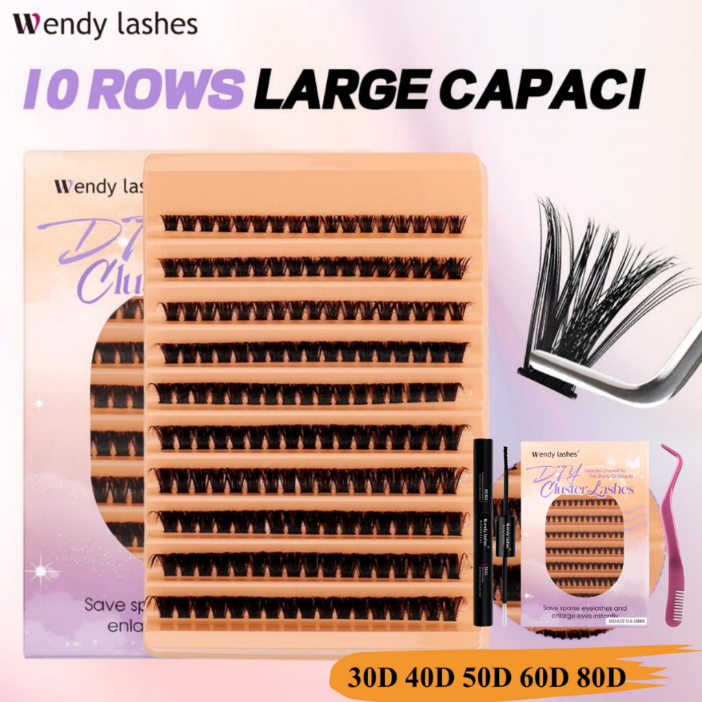 WENDY Cilios Para Extensão 40D 50D 60D 80D Falsos Cílios D Curl DIY Extensão De Pestanas Conjunto Maquiagem