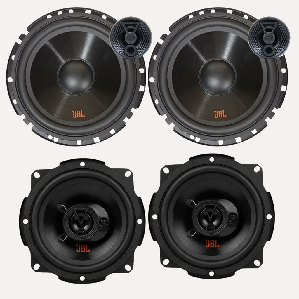 KIT SOM JBL 2 VIAS 6 POLEGADAS 160W + PAR ALTO FALANTES 5 POLEGADAS TRIAXIAIS