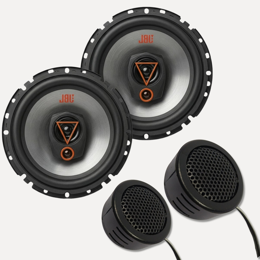 KIT PAR ALTO FALANTES JBL 6 POLEGADAS 160W RMS + PAR MINI TWEETERS 600W SOM AUTOMOTIVO