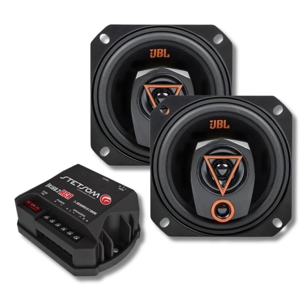Módulo Stetsom IR160.2 + Par Alto Falantes 4 JBL Triaxial 4TRMS80 160W