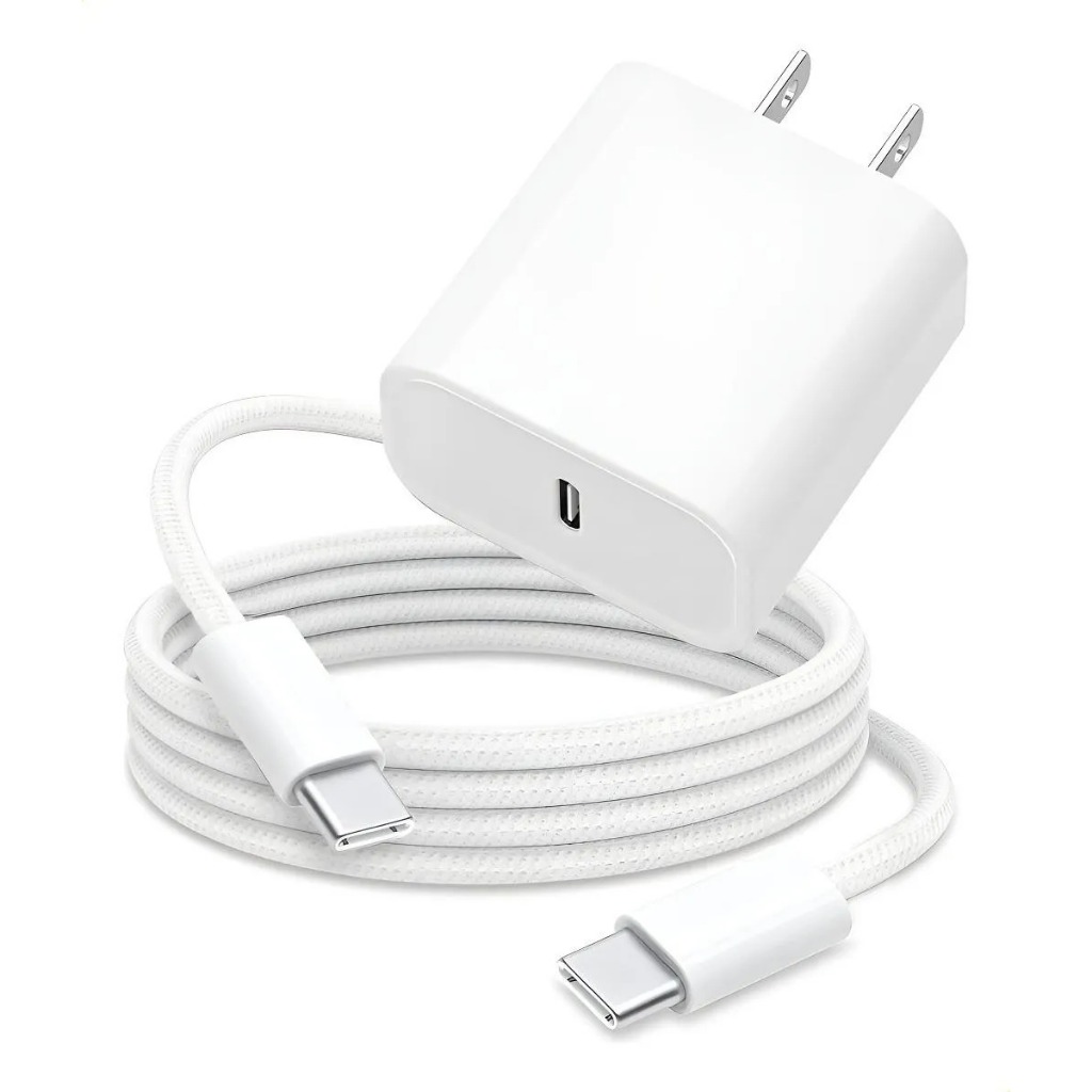 01 KIT Carregador Turbo 35W USB-C iPhone 15 16 17 Pro Max + Cabo Tipo-C Branco Power Adapter Carregamento Rápido