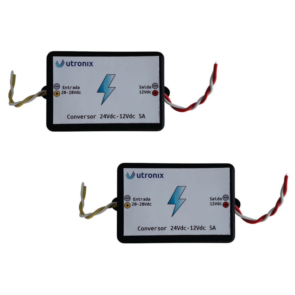 Kit 2 x Conversor de tensão de 24V para 12V 5A universal