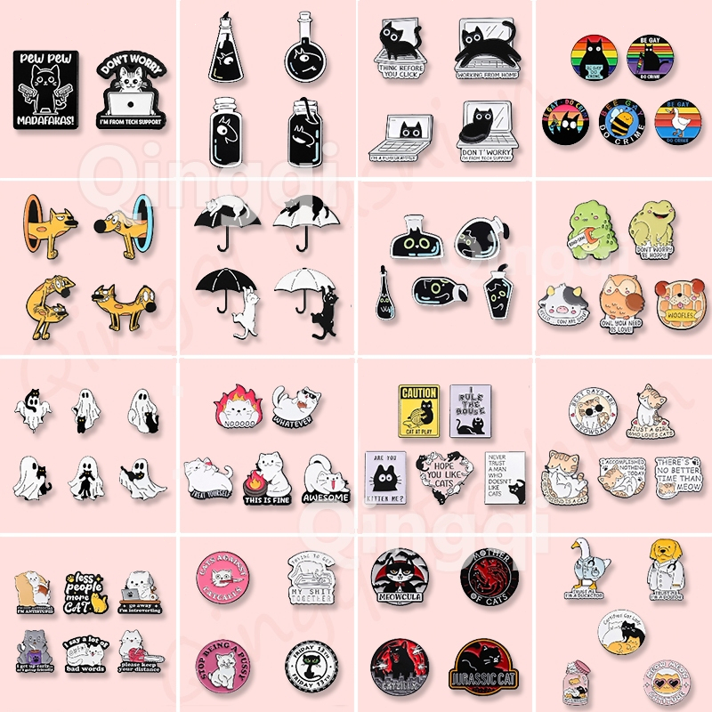 2-5/Pçs Conjunto Anime Totoro Gato Broche Bonito Broches Engraçado Animal Emblemas De Metal Jóias Acessórios Presente