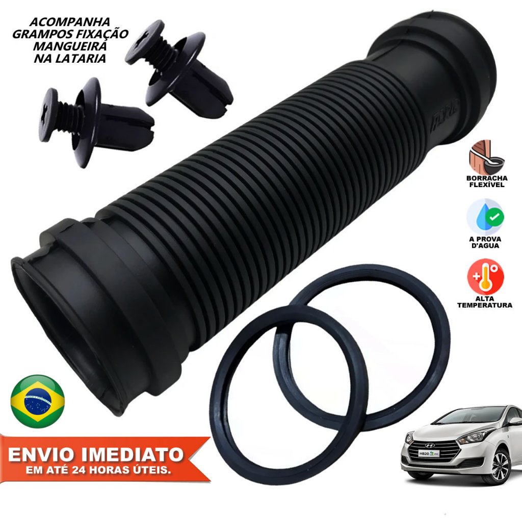 Mangueira Filtro De Ar Hyundai Hb20 2012 A 2016 Refil com grampos/travas do duto na lataria Com NFe