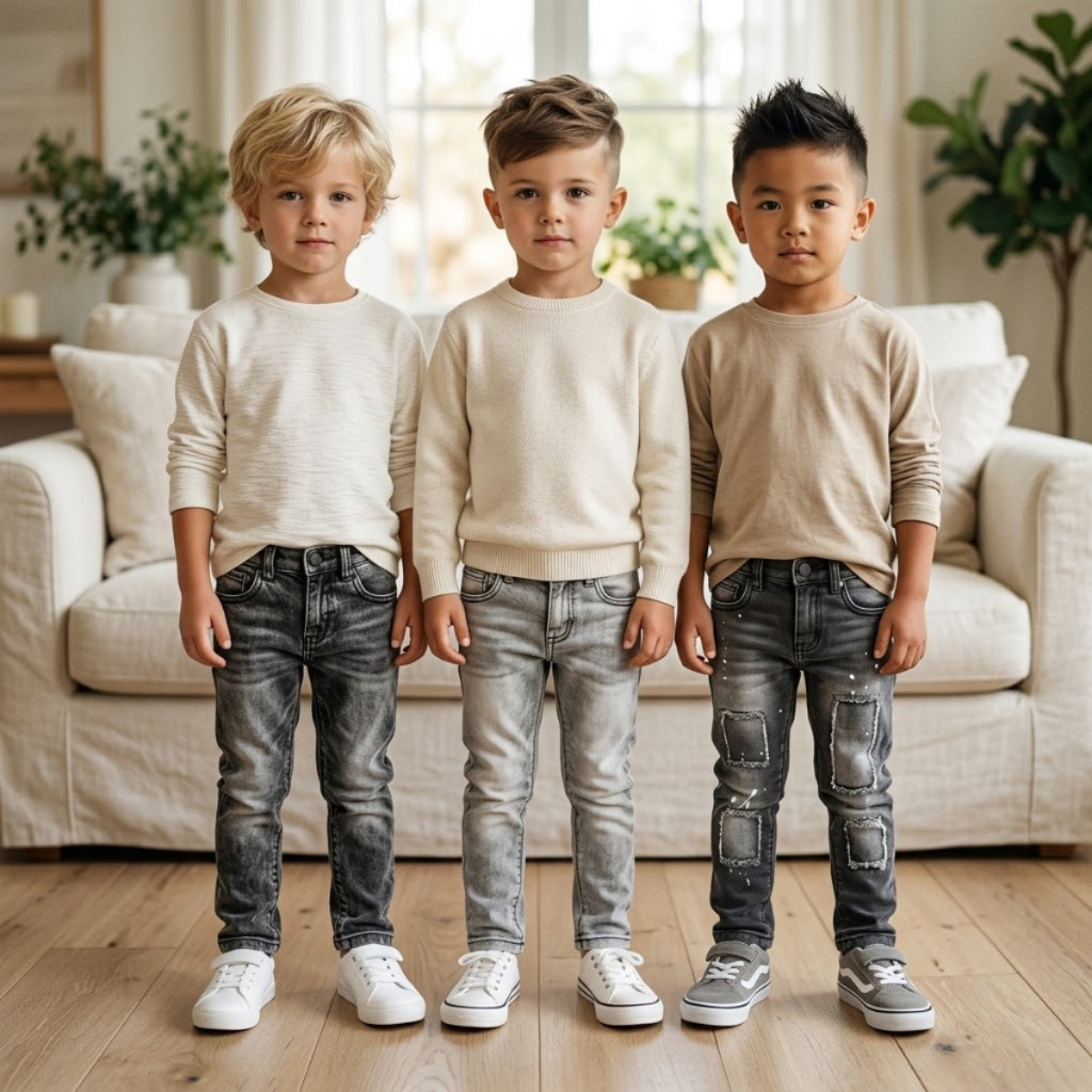 Calça Jeans Skinny Infantil Juvenil Menino Cós Ajustável Estica Não Aperta Tam 04 ao 16 Fábrica