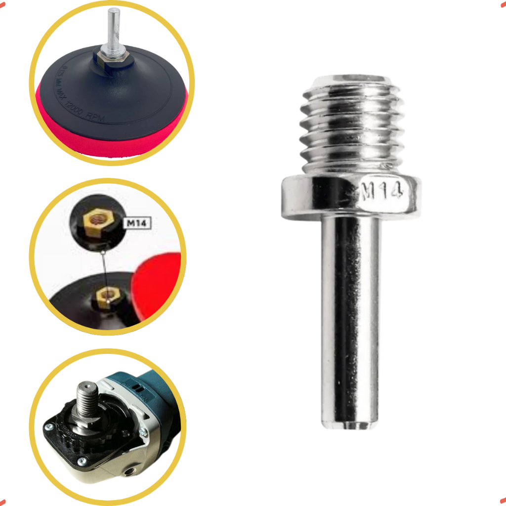 Adaptador Suporte Disco Lixa Aderente M14 125mm p/ Esmerilhadeira e Furadeira