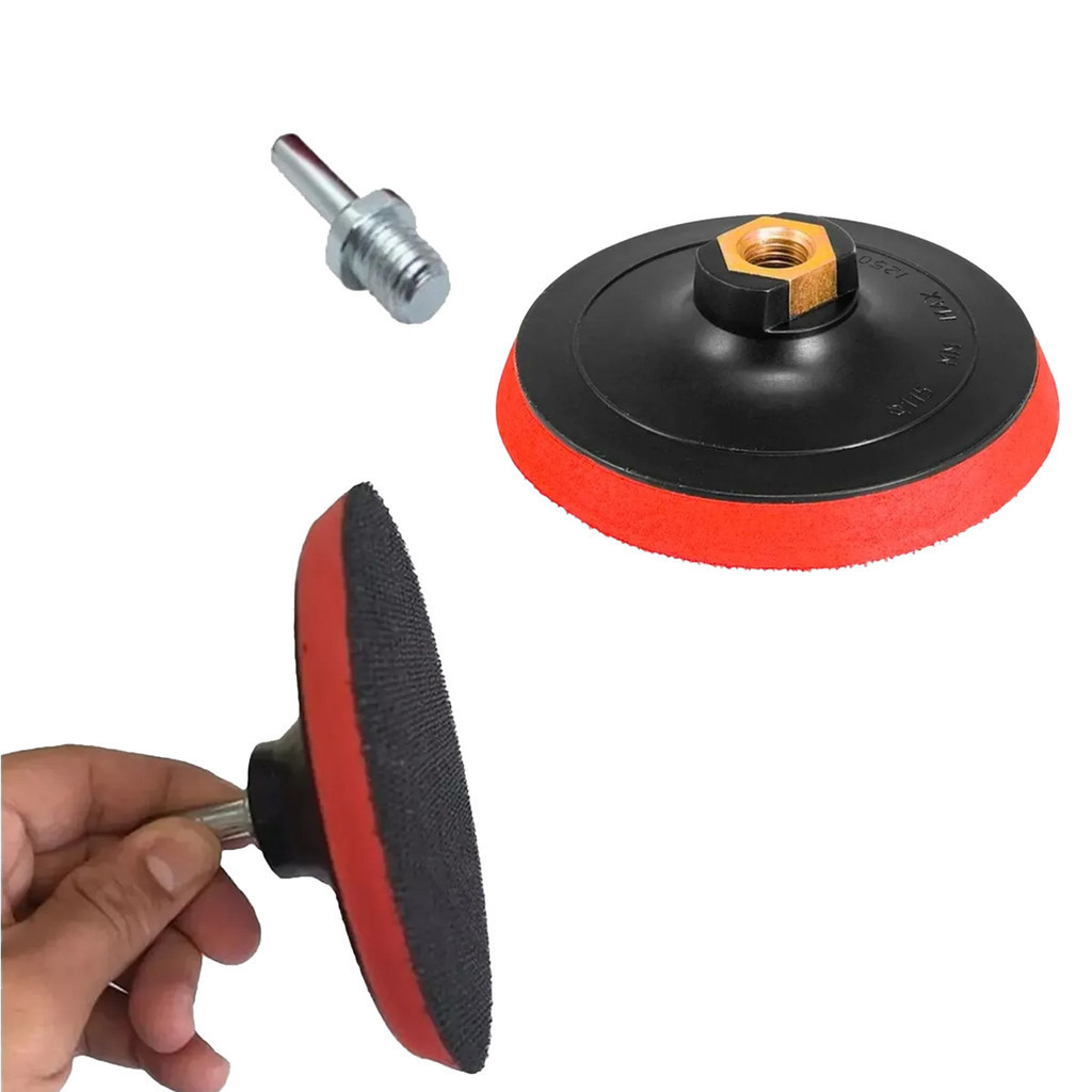 Kit X2un Suporte Disco Lixa Pluma Velcro Adaptador Furadeira
