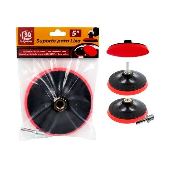 Suporte Para Disco De Lixa 5 Pol C/ Velcro E Adaptador M14
