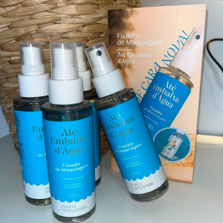 Fixador de Maquiagem Até Embaixo D`Água Maria Margarida 120ml - Resistente à Água e Suor, Aprovação Vegana